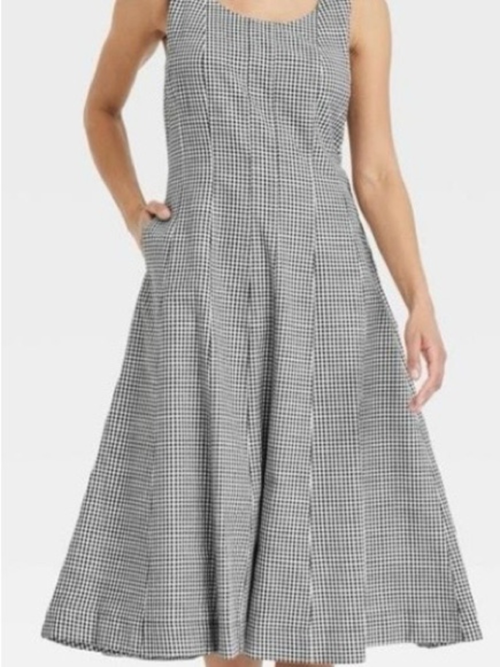 a new day Black and White Gingham Midi Tank Dress size 6